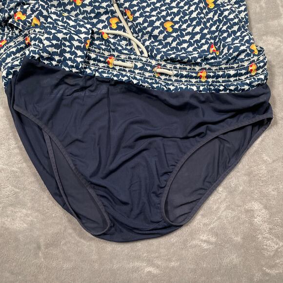 MC2 St Barth Swim Trunks Mens XXL Blue AOP Fish Rubber Duck Mesh Lined Beach - Picture 8 of 11